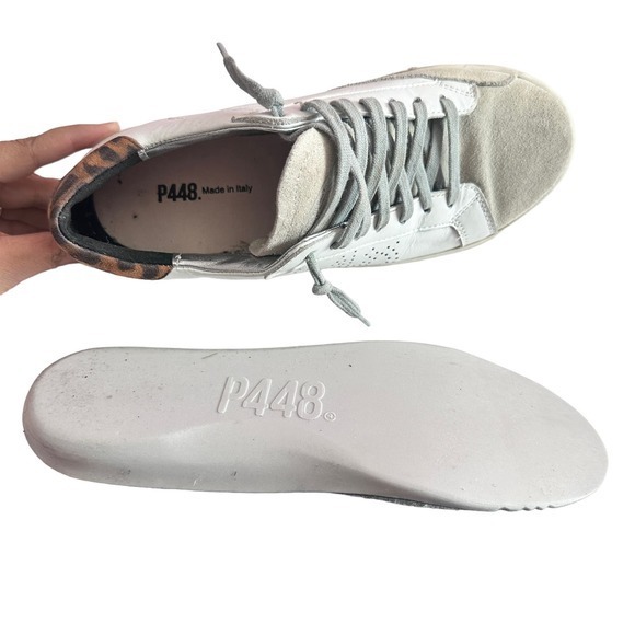 P448 John White Leopard Print Sneakers women's size 38 US 8 ITALY 38  41 US 10.5 - Picture 4 of 13